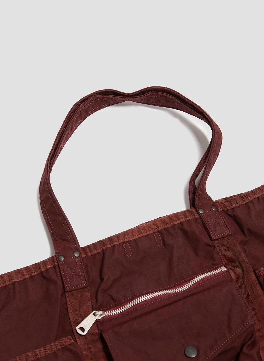 Porter-Yoshida & Co Crag Tote Bag in Burgundy sold by Nigel Cabourn product image thumbnail 4