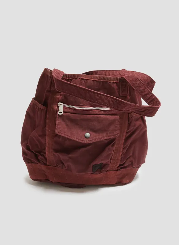 Porter-Yoshida & Co Crag Tote Bag in Burgundy made by Nigel Cabourn