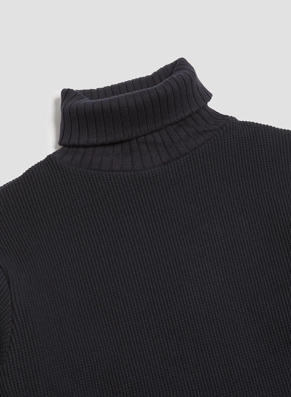 Turtle Neck Waffle in Dark Navy sold by Nigel Cabourn product image thumbnail 2
