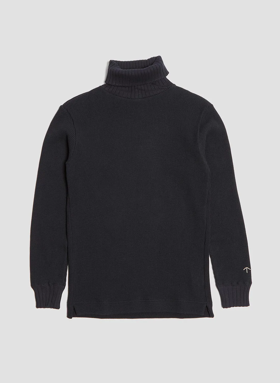 Turtle Neck Waffle in Dark Navy sold by Nigel Cabourn