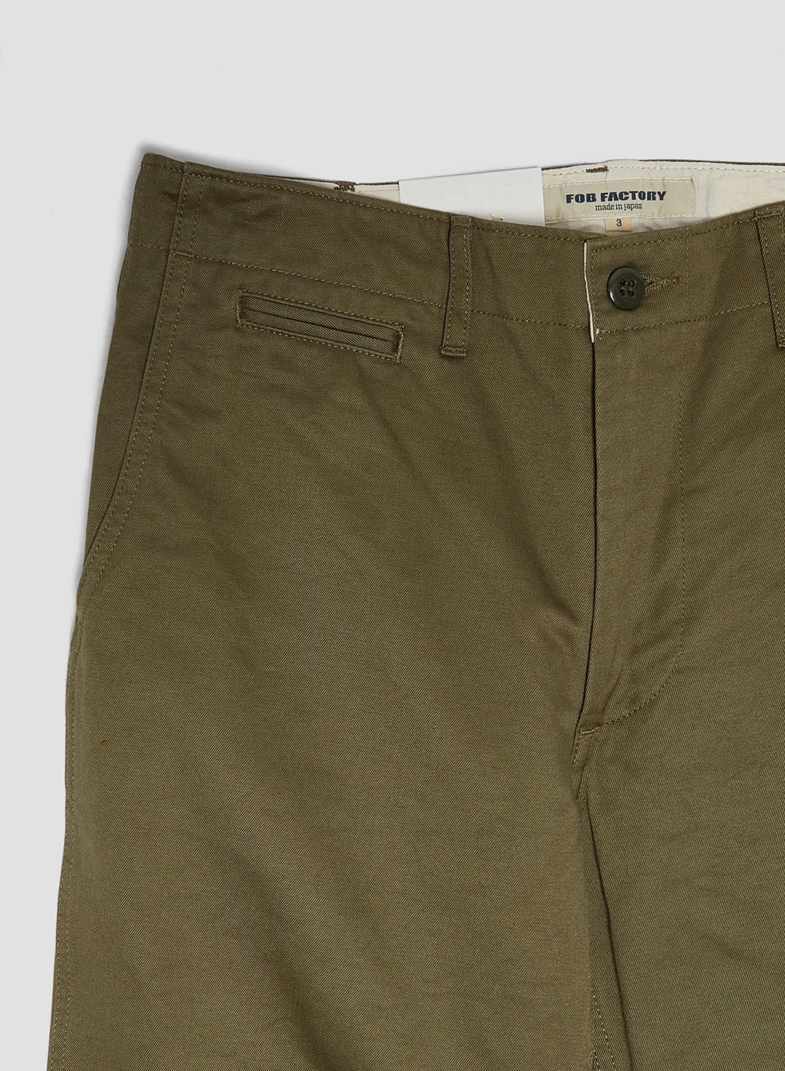 FOB Factory Narrow U.S Trousers Olive sold by Nigel Cabourn product image thumbnail 3