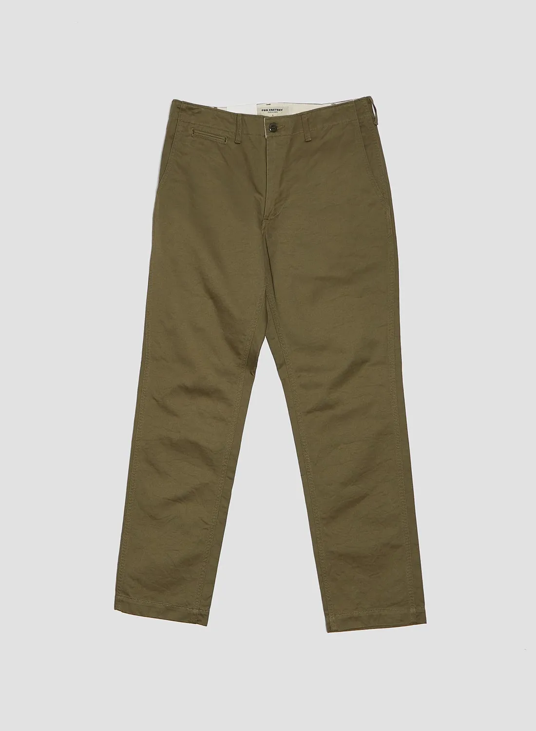 FOB Factory Narrow U.S Trousers Olive sold by Nigel Cabourn