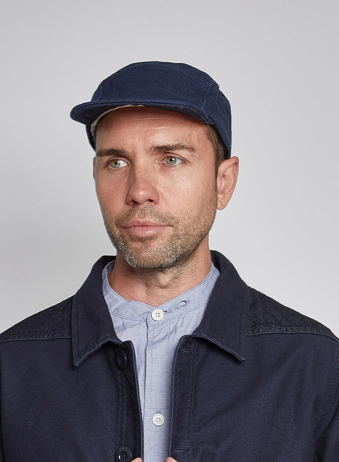 5 Panel Cap Heavy Cotton in Black Navy sold by Nigel Cabourn product image thumbnail 2