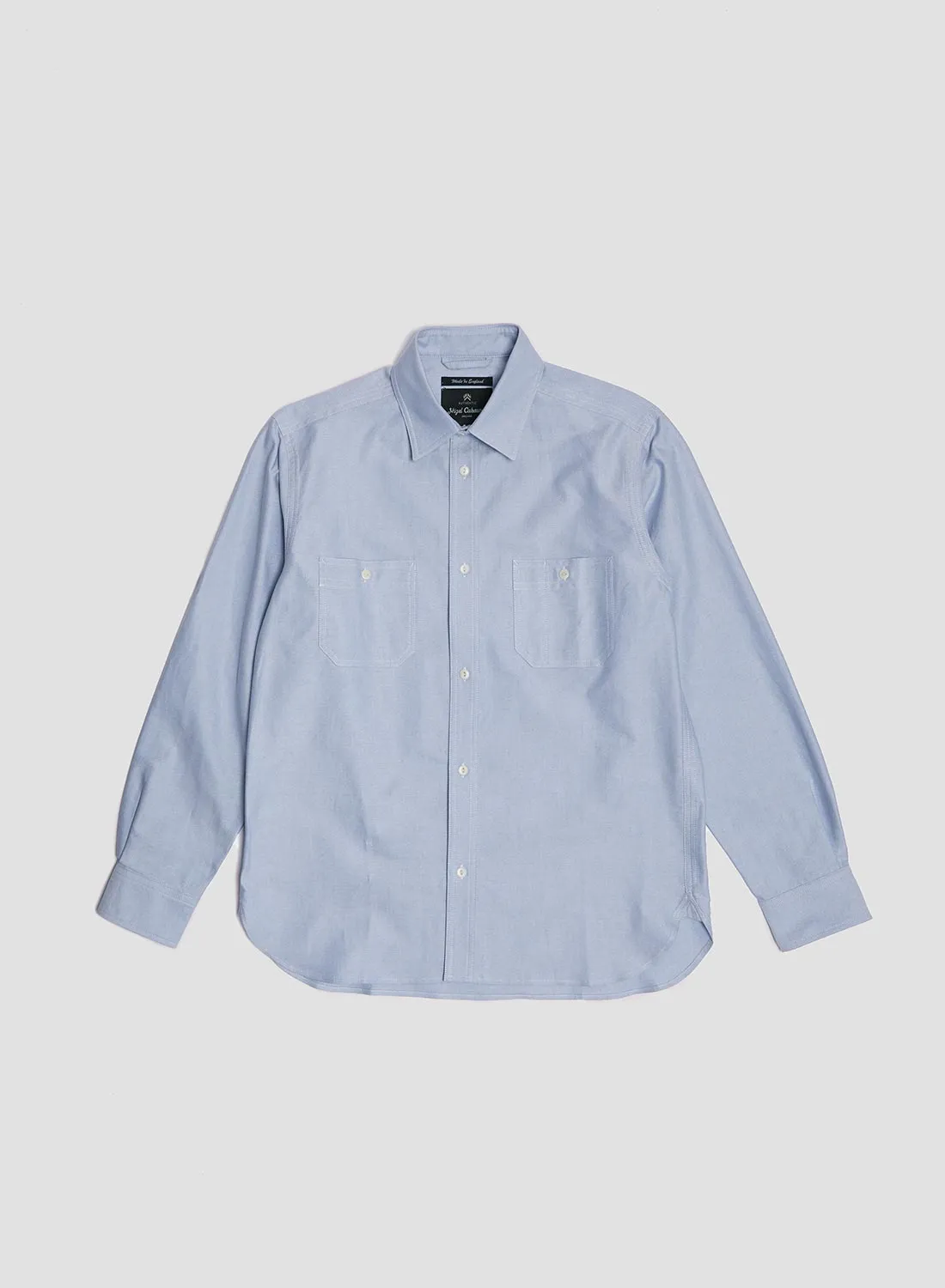 Utility Oxford Work Shirt in Blue sold by Nigel Cabourn