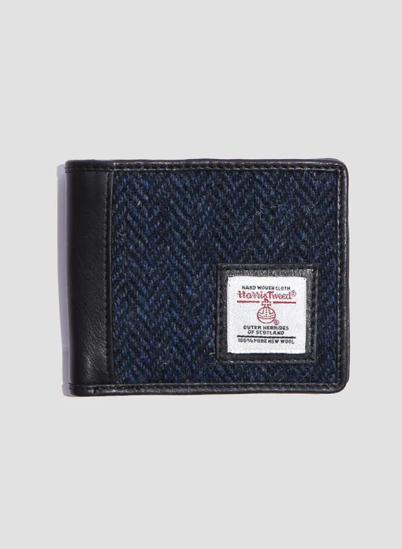 Harris Tweed Leather Bi-Fold Wallet made by Nigel Cabourn