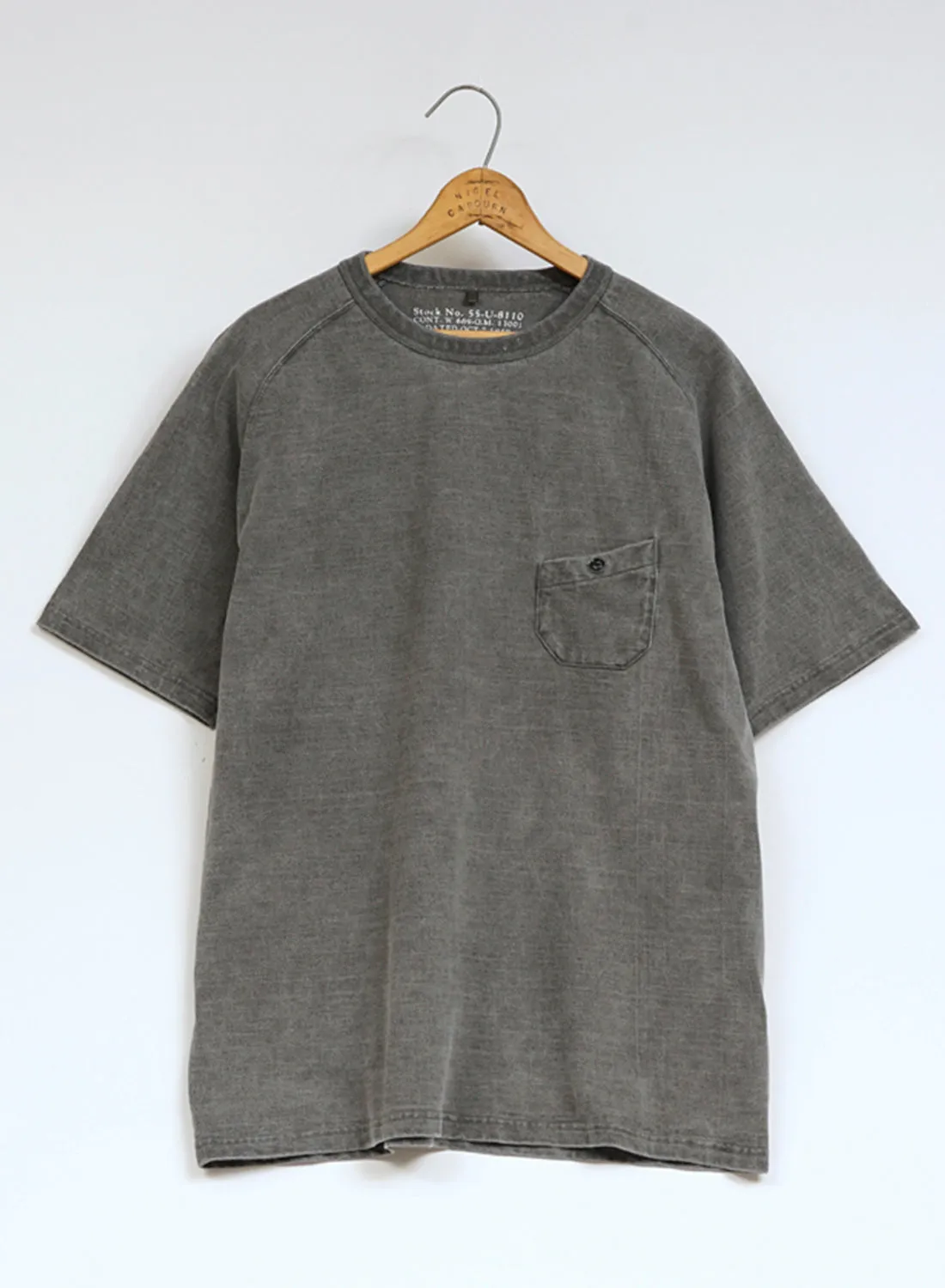 9.5oz Basic T-Shirt Pigment in Charcoal sold by Nigel Cabourn