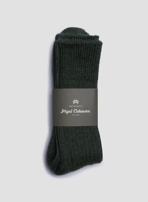 Alpaca Wool Sock in Green made by Nigel Cabourn