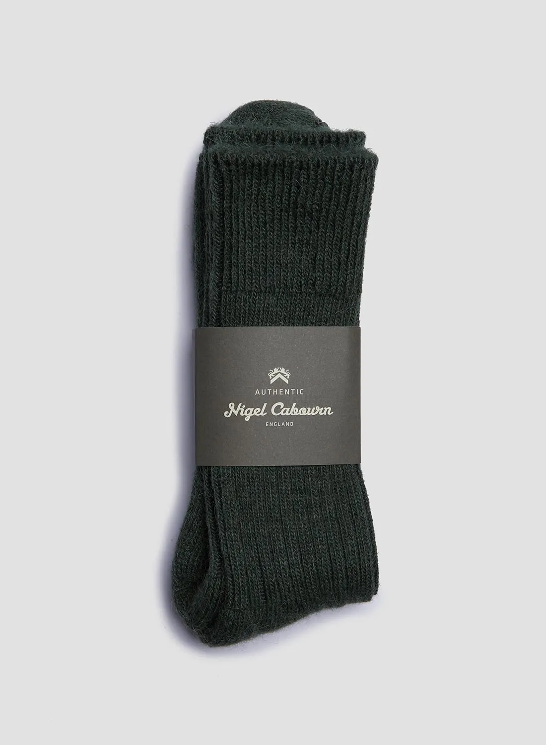 Alpaca Wool Sock in Green sold by Nigel Cabourn