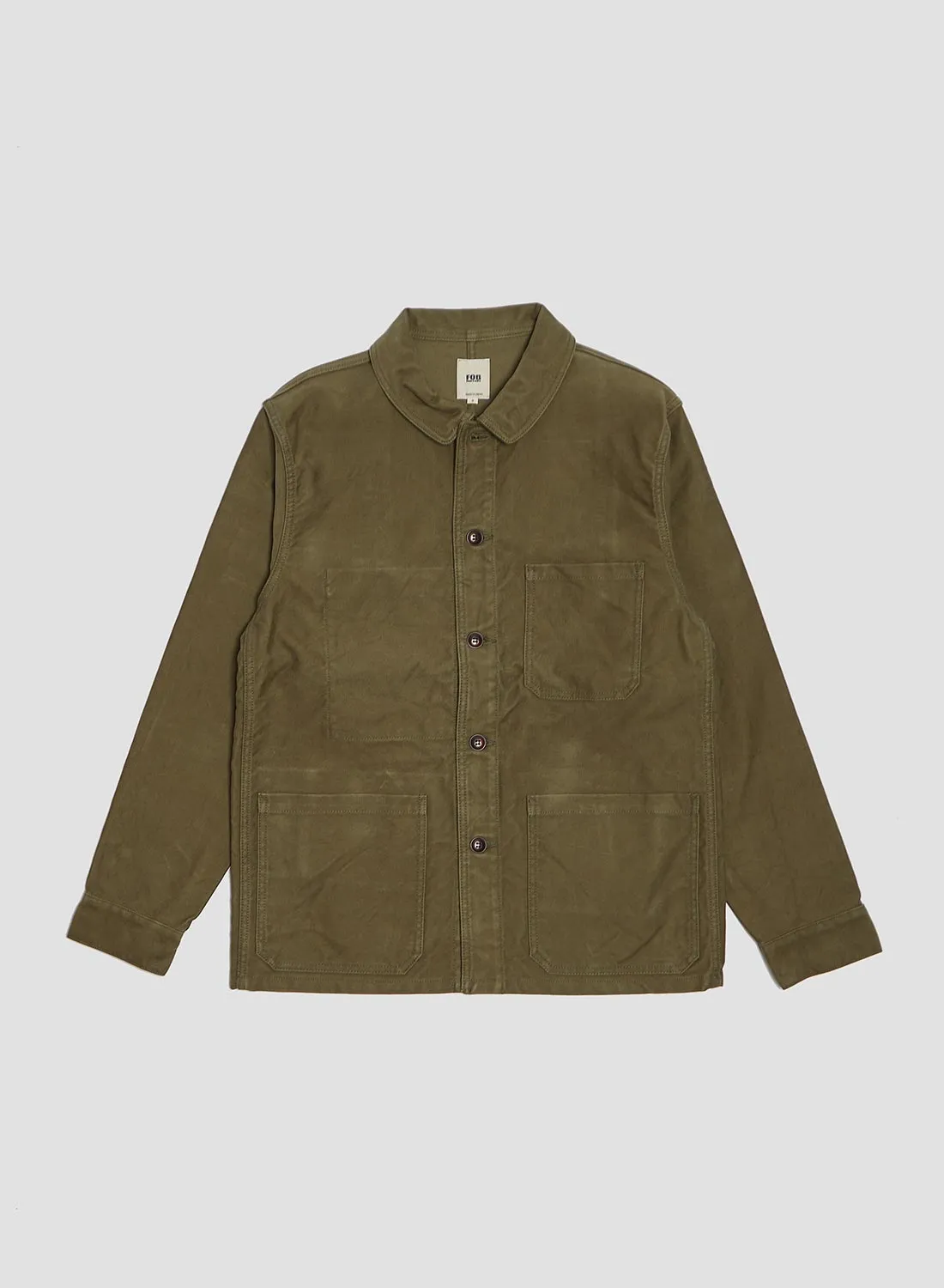 FOB Factory French Moleskin Jacket Olive sold by Nigel Cabourn