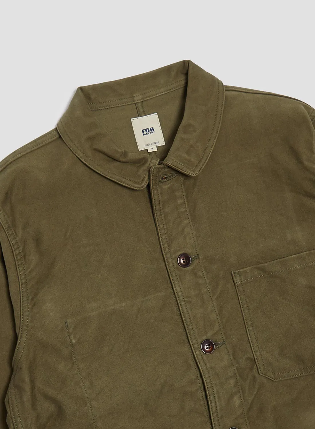 FOB Factory French Moleskin Jacket Olive sold by Nigel Cabourn product image thumbnail 2