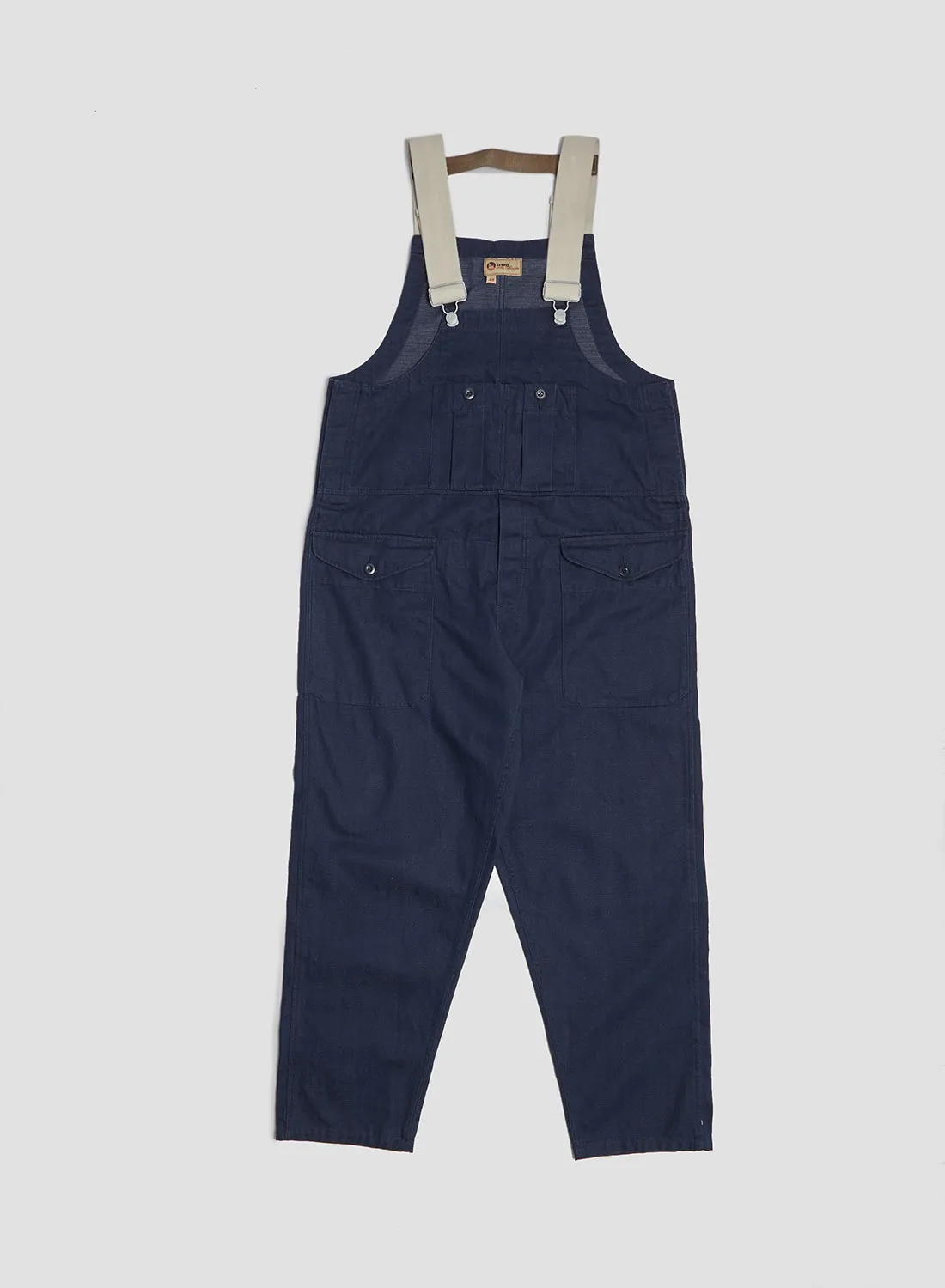 Railway Dungaree Heavy Cotton in Black Navy sold by Nigel Cabourn
