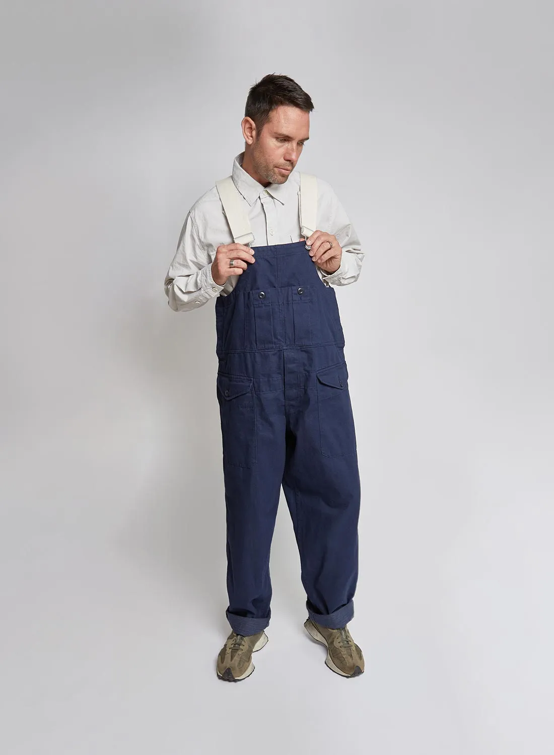 Railway Dungaree Heavy Cotton in Black Navy sold by Nigel Cabourn product image thumbnail 2