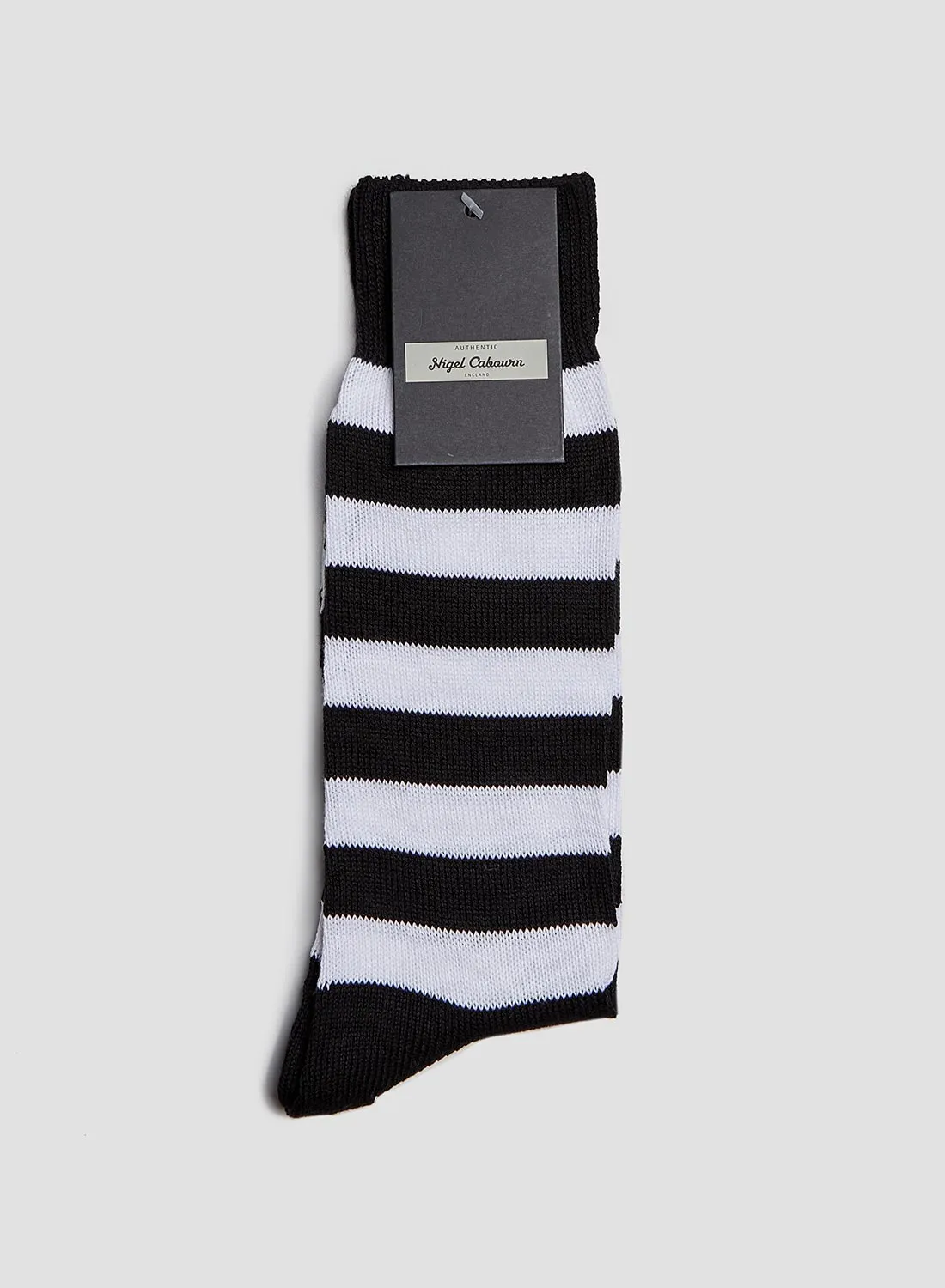 Cotton Stripe Socks in Navy/White sold by Nigel Cabourn product image thumbnail 3