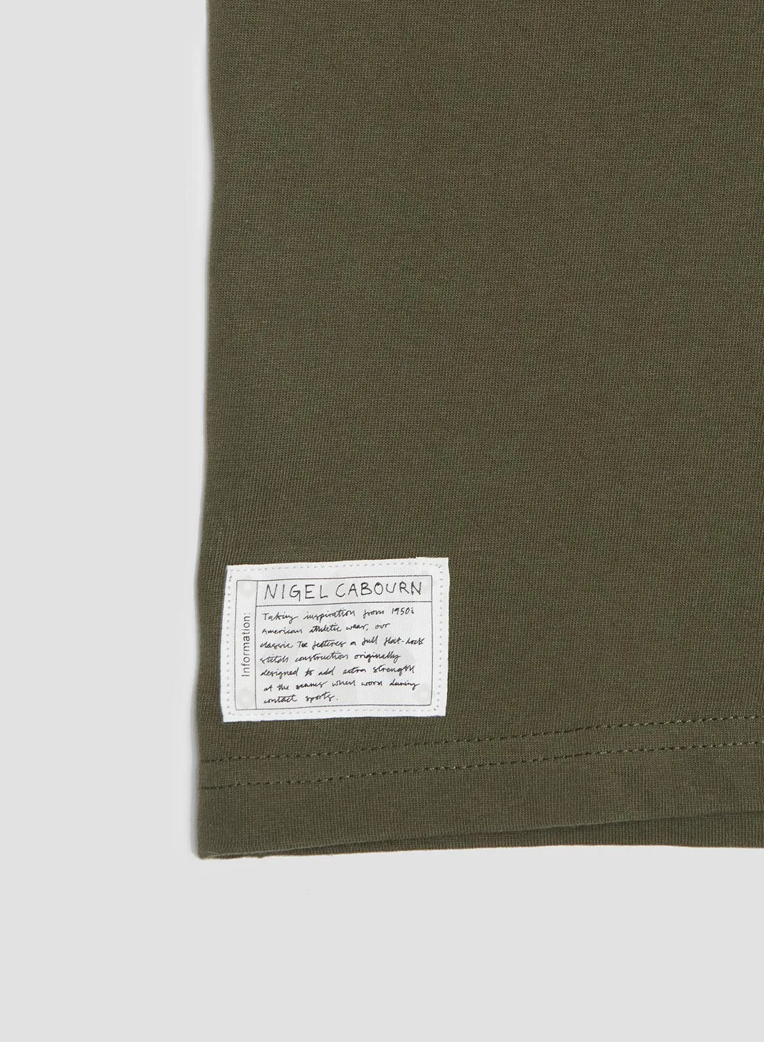 Heavy Duty Athletic T-Shirt in Olive Drab sold by Nigel Cabourn product image thumbnail 3