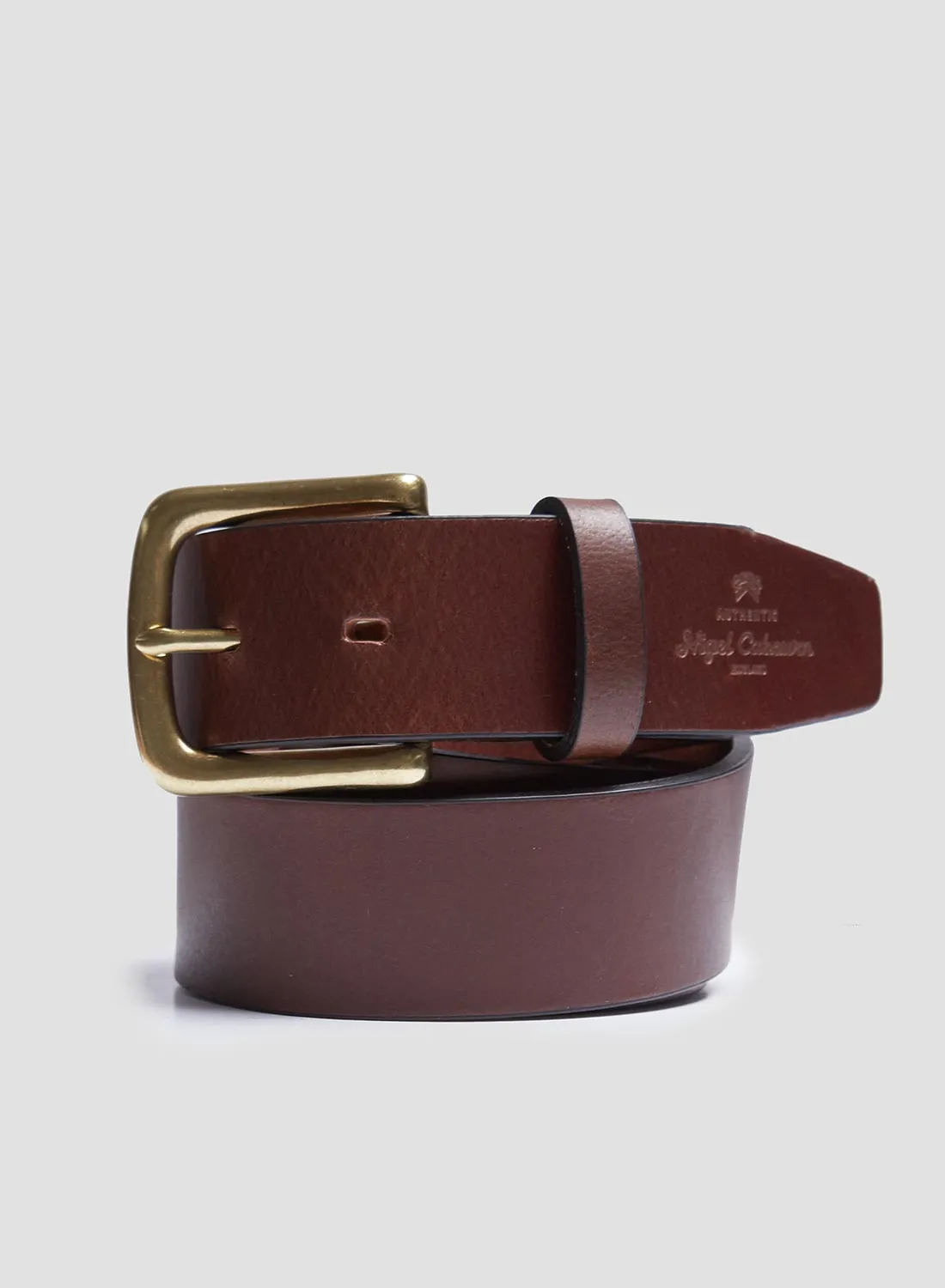 Cuba Belt in Brown Leather sold by Nigel Cabourn