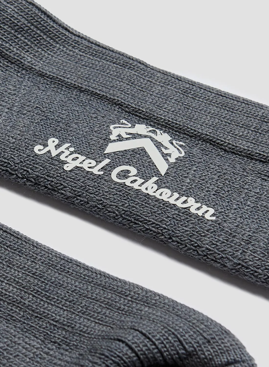 Wool Cushion Sole Crew Sock in Grey sold by Nigel Cabourn product image thumbnail 3