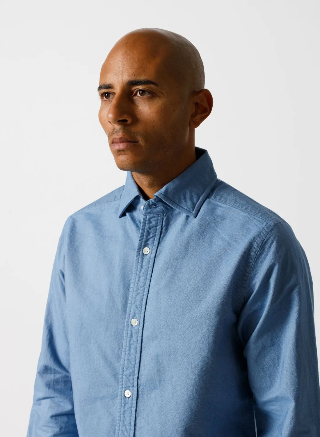 British Officers Shirt in Sax sold by Nigel Cabourn product image thumbnail 4