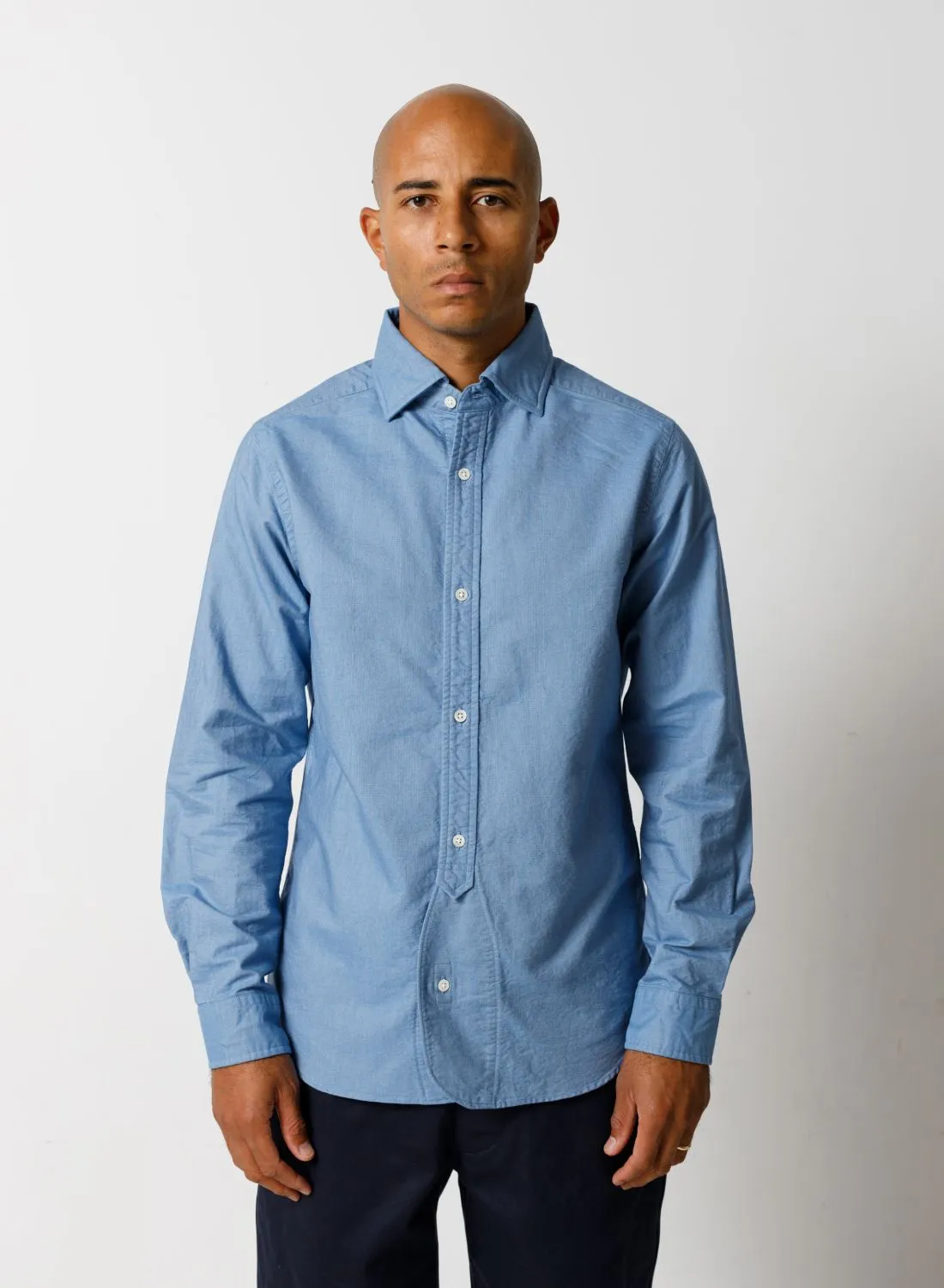 British Officers Shirt in Sax sold by Nigel Cabourn product image thumbnail 2