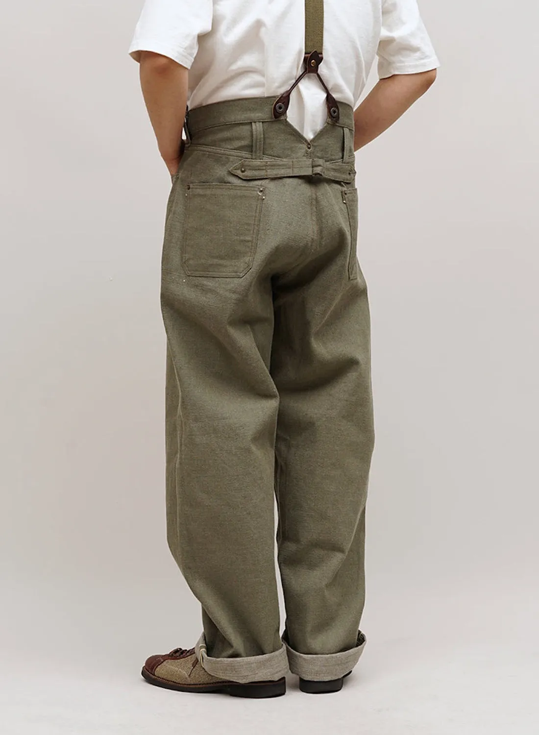 Railman Denim Pant in Green sold by Nigel Cabourn product image thumbnail 4
