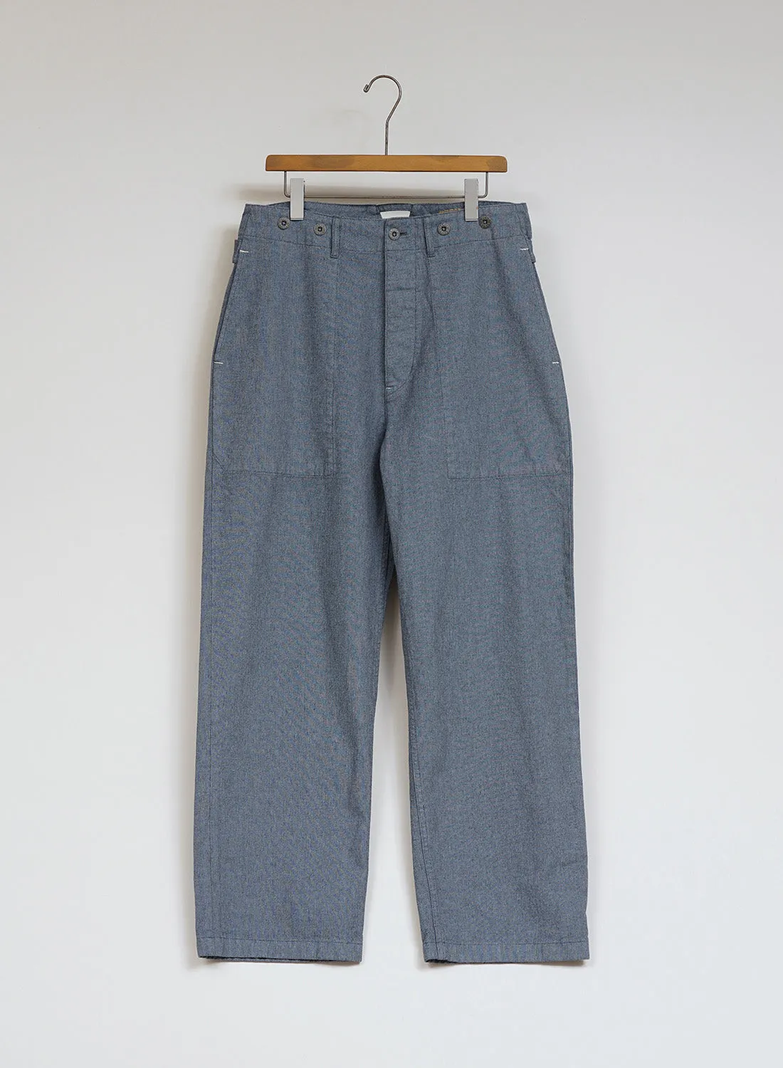 New Workwear Pant Broken Twill in Washed Blue sold by Nigel Cabourn