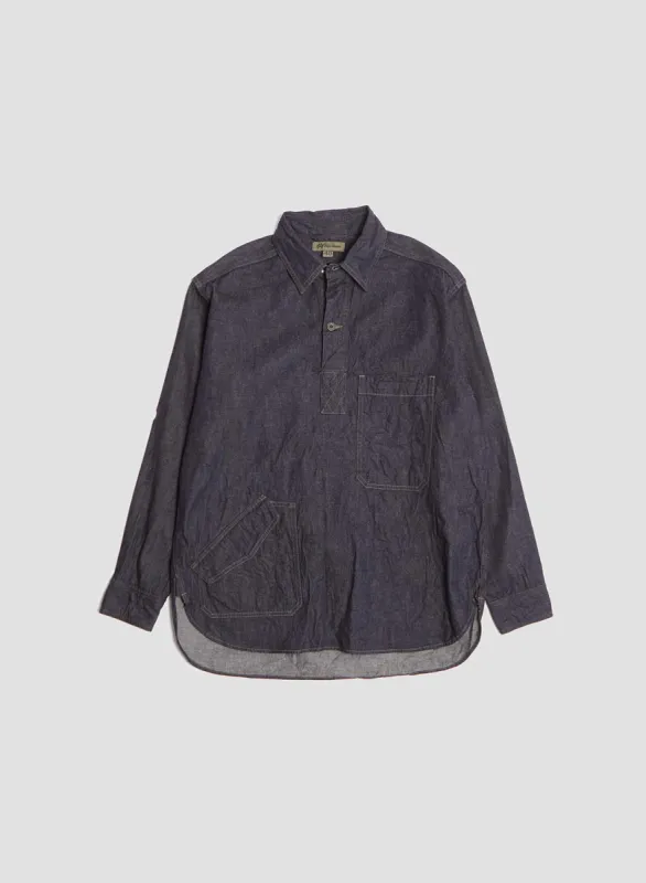 Pullover Shirt 10oz Denim in Indigo sold by Nigel Cabourn
