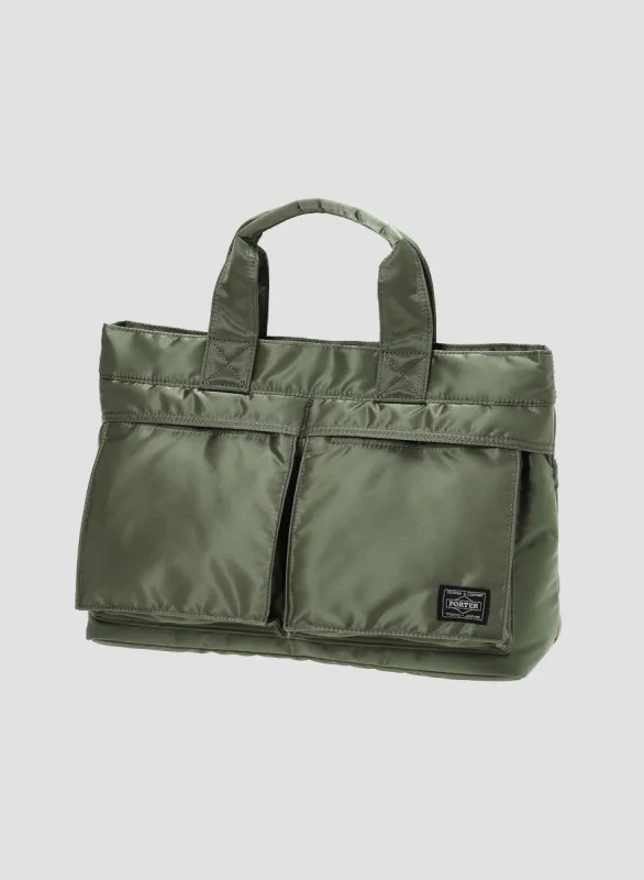 Porter-Yoshida & Co Tanker Tote Bag in Sage Green sold by Nigel Cabourn