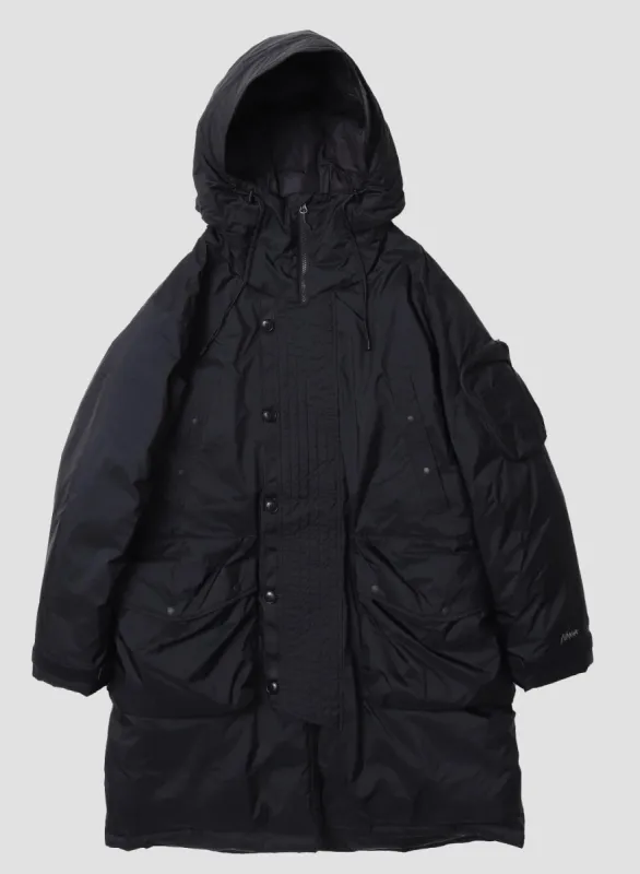 Nanga Aurora Down Field Half Coat in Black made by Nigel Cabourn