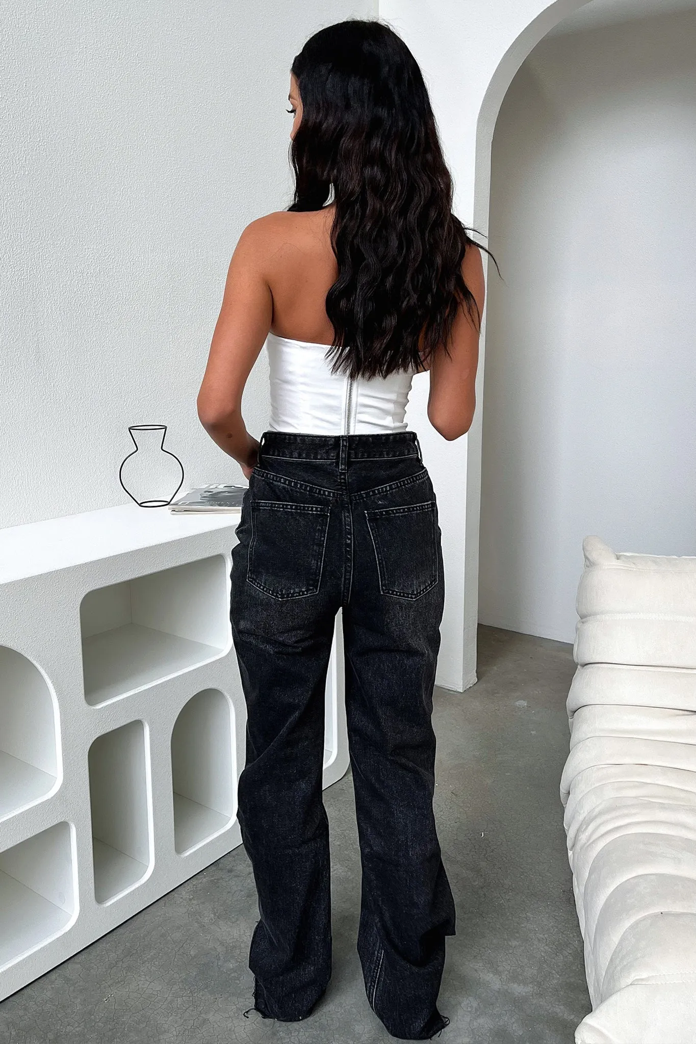 Varski Semi-Wide Leg Jeans - Black Denim sold by Thats So Fetch product image thumbnail 5