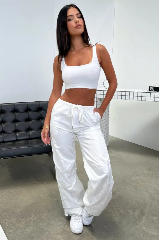 Karter Parachute Pants - White sold by Thats So Fetch
