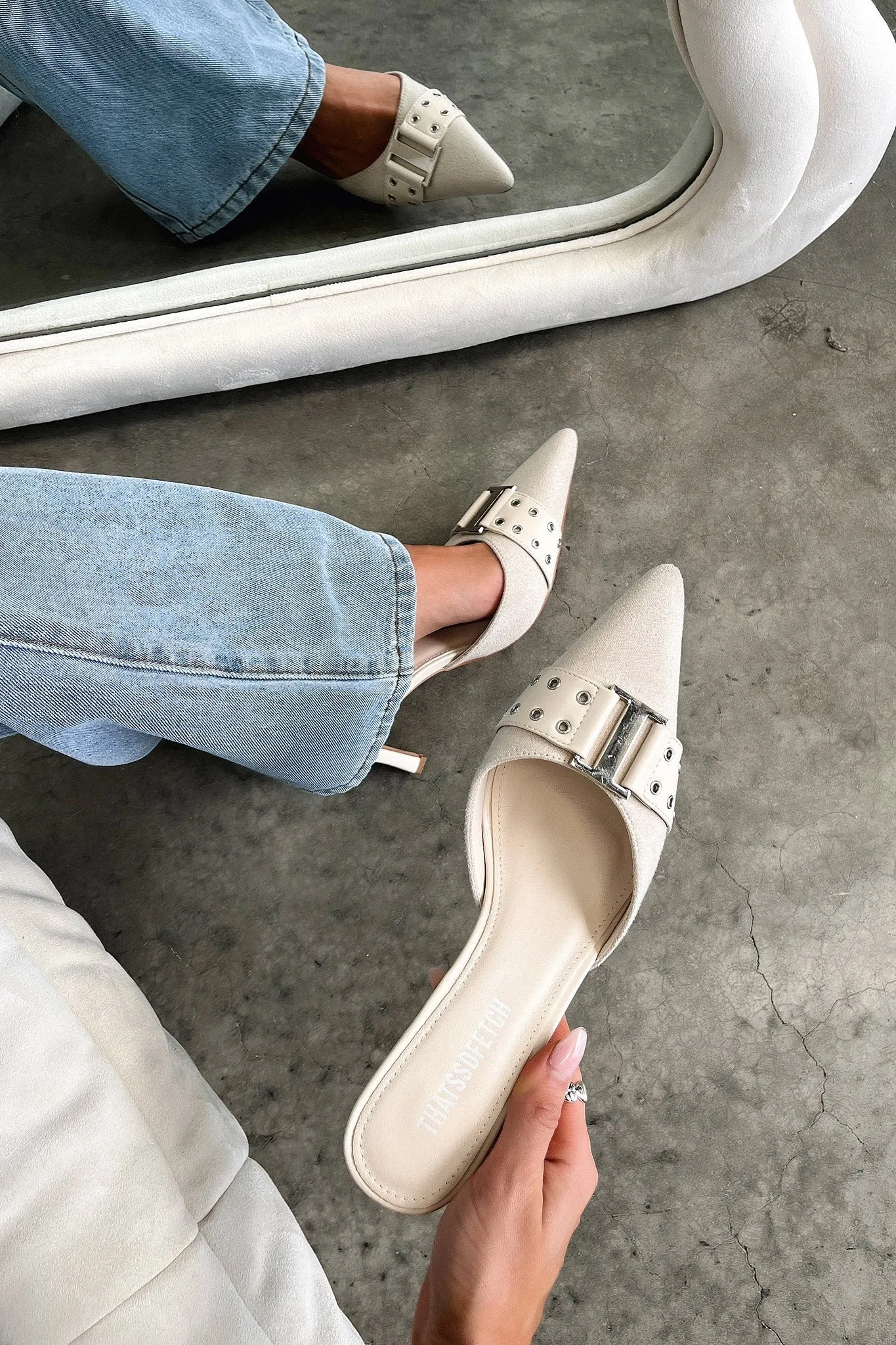 Odina Heels - Beige sold by Thats So Fetch