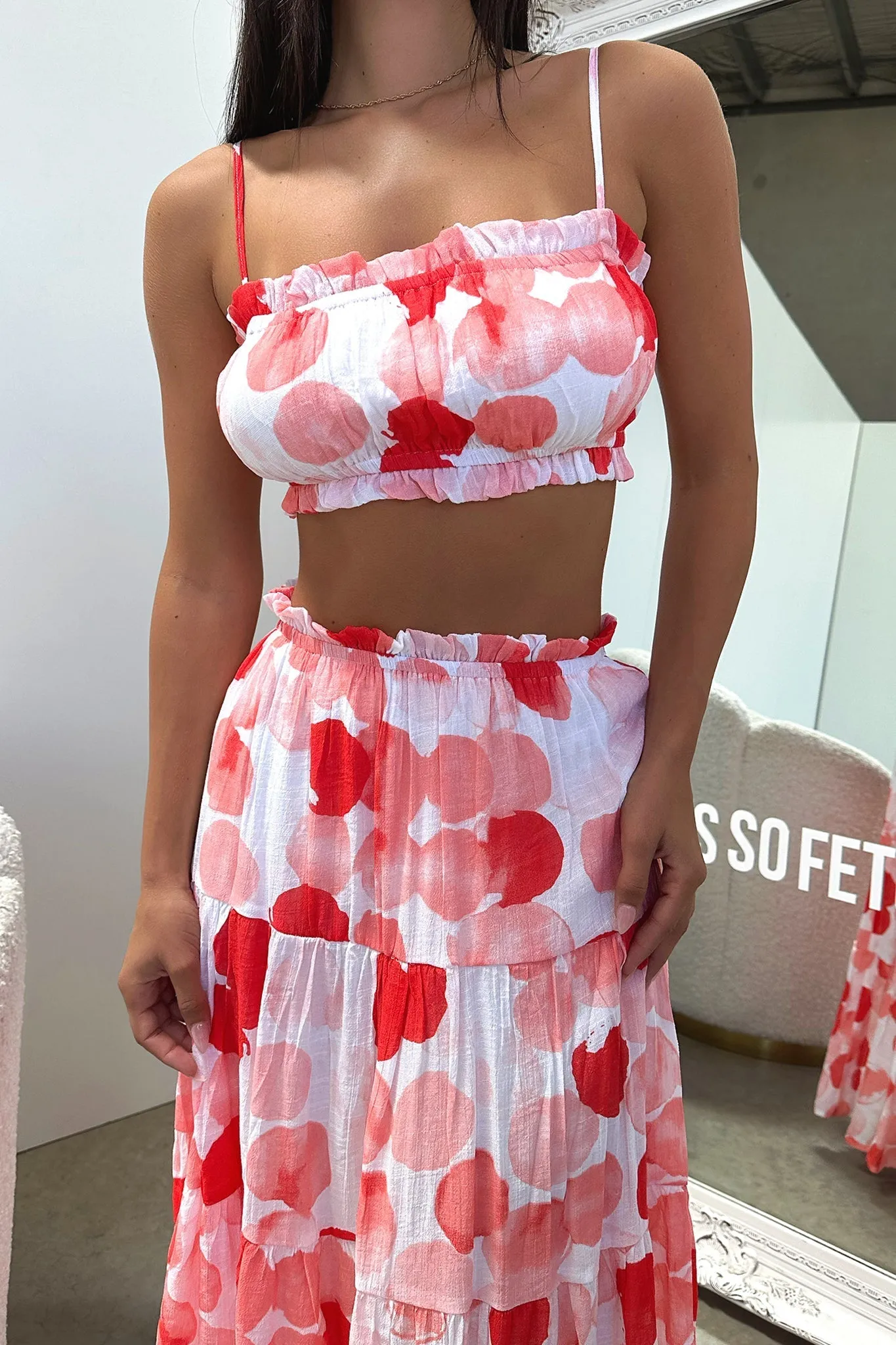 Selina Crop - Red / White Print sold by Thats So Fetch product image thumbnail 5