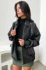 Zeroni Faux Leather Bomber Jacket - Black sold by Thats So Fetch