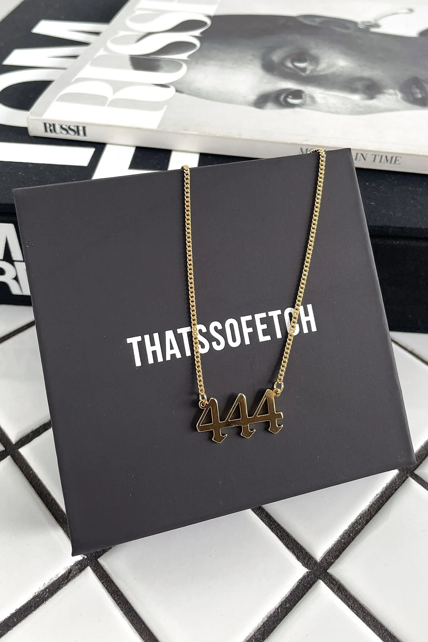 444 Angel Number Necklace - 18k Gold Plated sold by Thats So Fetch product image thumbnail 2
