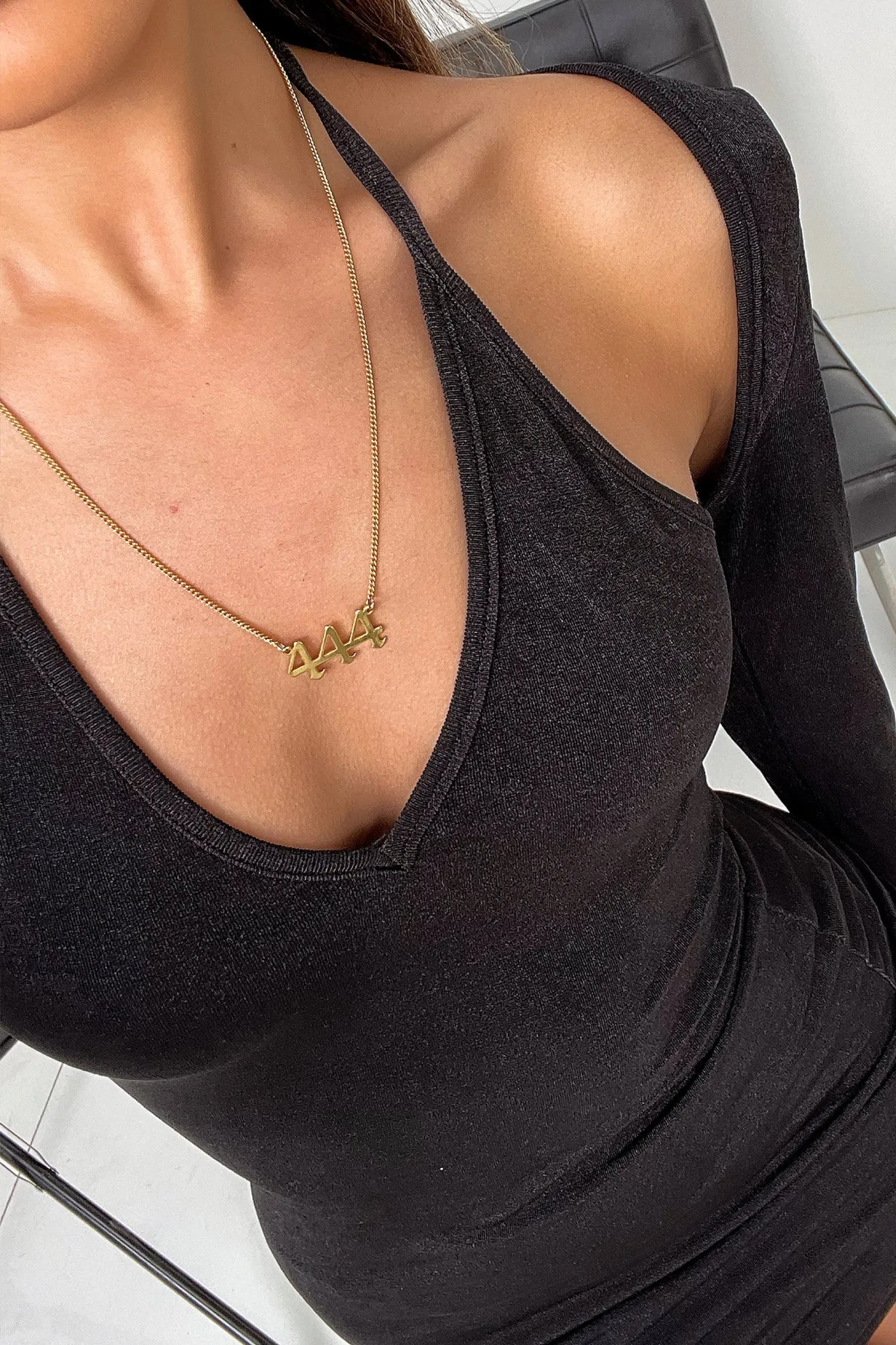 444 Angel Number Necklace - 18k Gold Plated sold by Thats So Fetch product image thumbnail 3