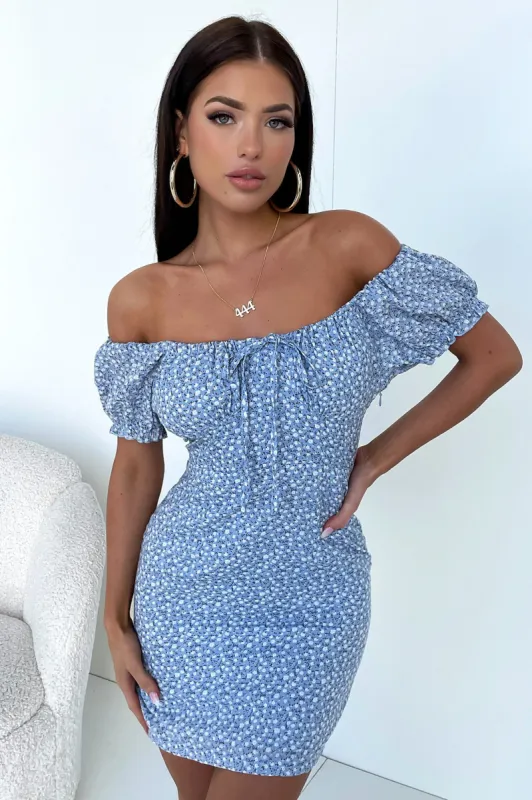 Alma Dress - Blue Floral sold by Thats So Fetch