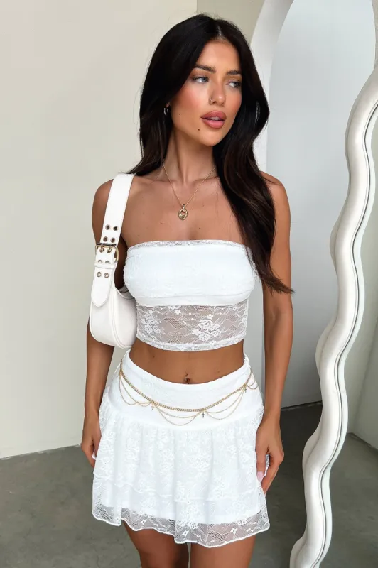 Annabelle Lace Strapless Top - White sold by Thats So Fetch