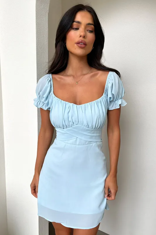 Carrie Rose Denim Mini Dress - Mid Blue | Parallel
