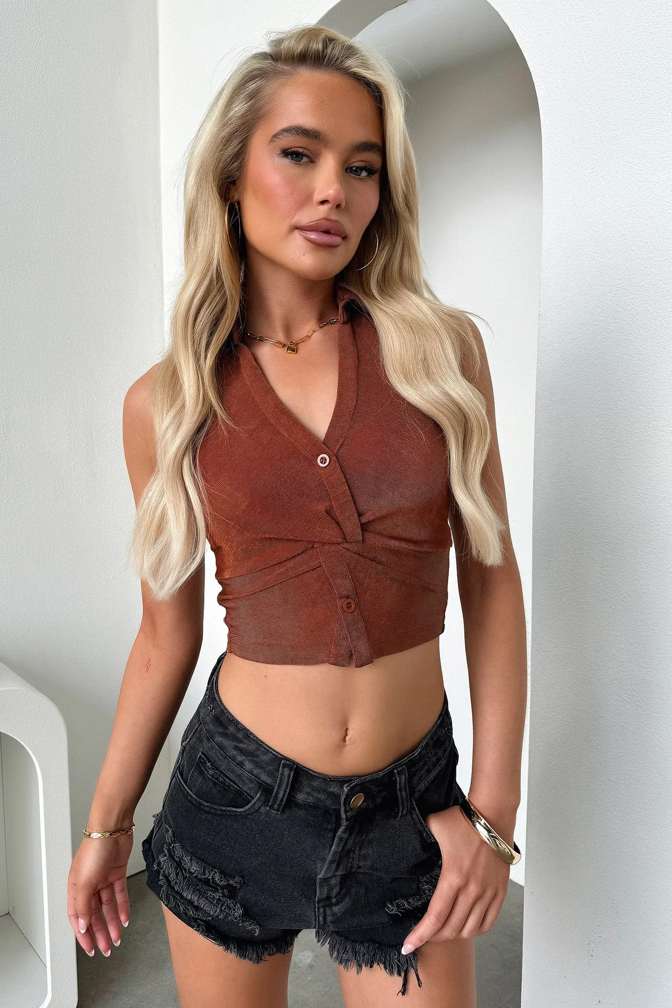 Esme Crop - Rust sold by Thats So Fetch