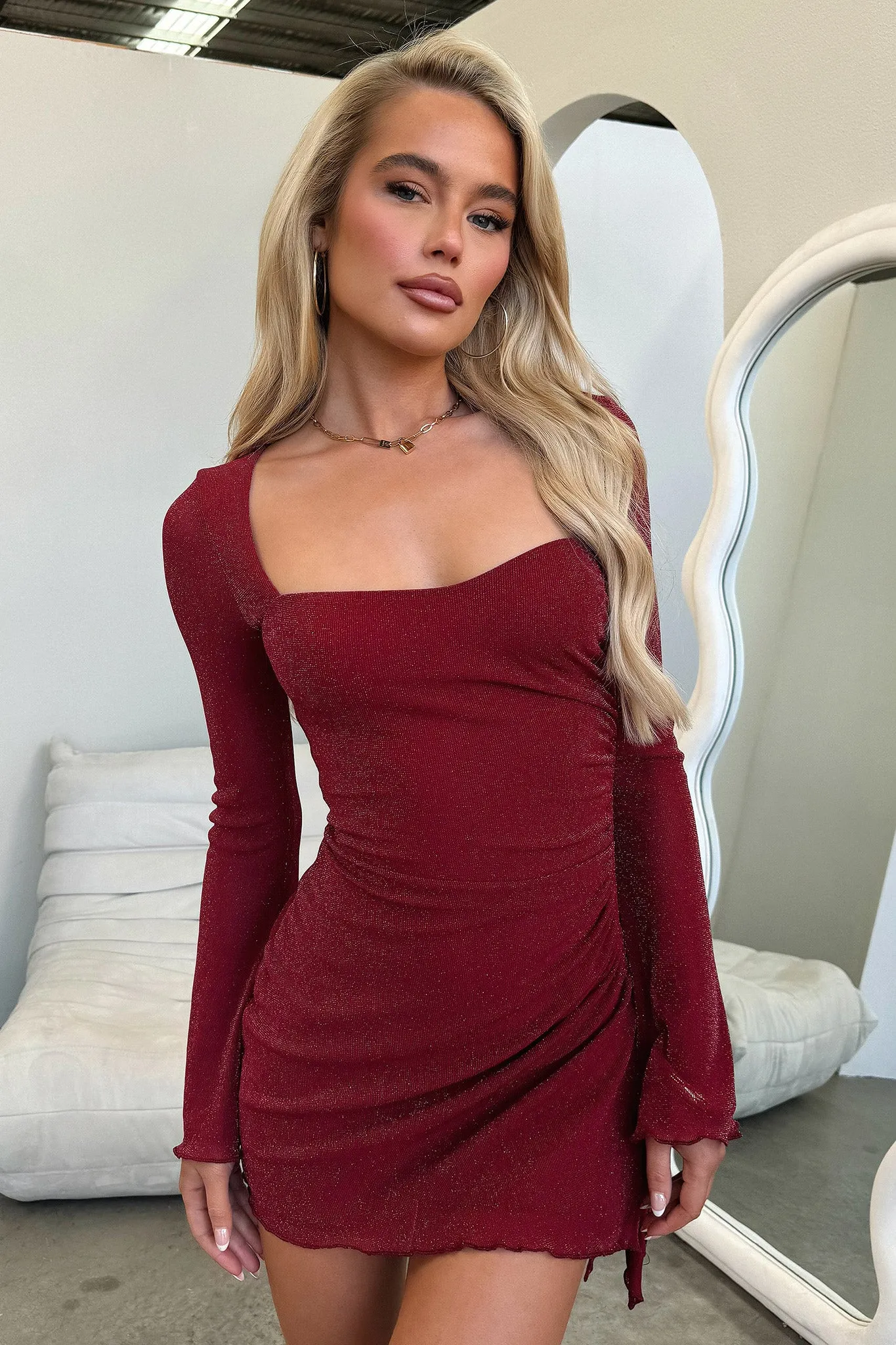 Georgina Dress - Burgundy sold by Thats So Fetch