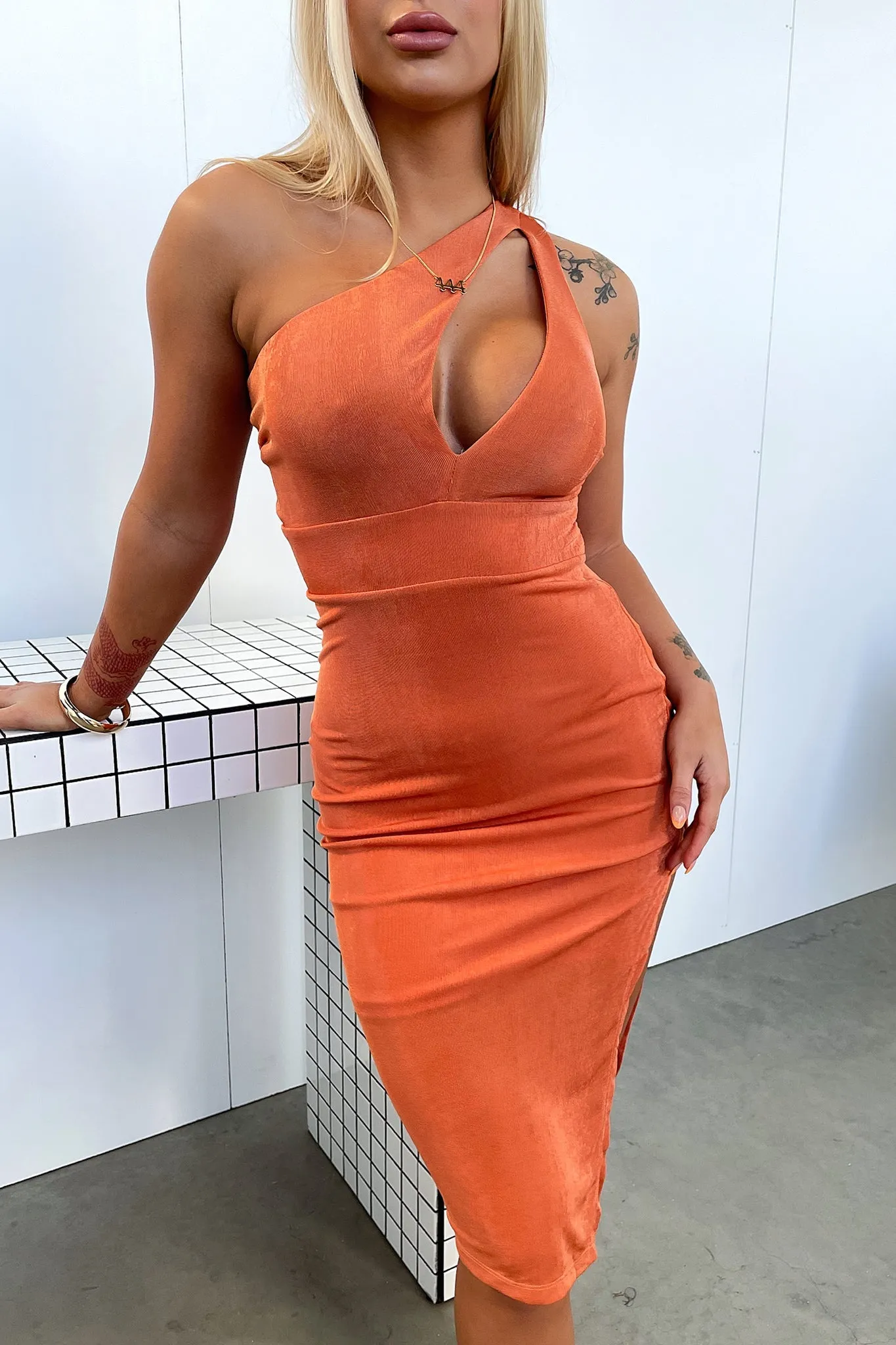 Blake Midi Dress - Orange sold by Thats So Fetch product image thumbnail 2