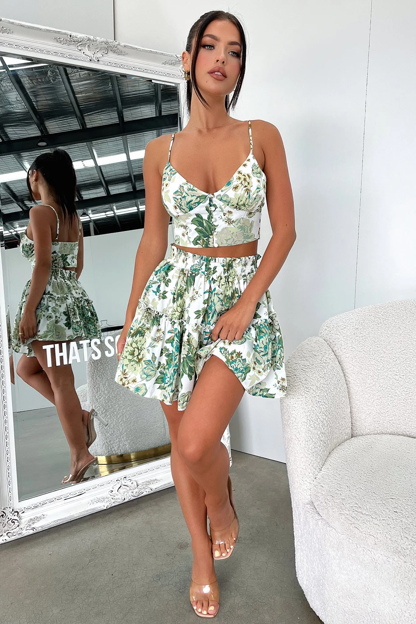 Tahan Crop - Green Floral sold by Thats So Fetch product image thumbnail 4