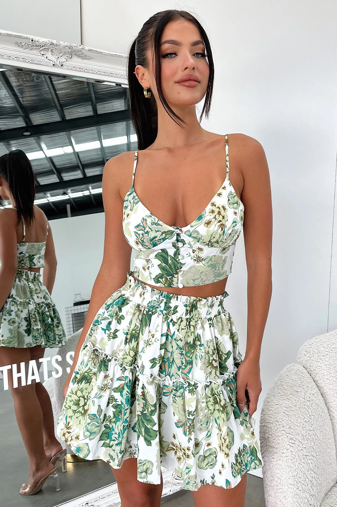 Tahan Crop - Green Floral sold by Thats So Fetch product image thumbnail 2