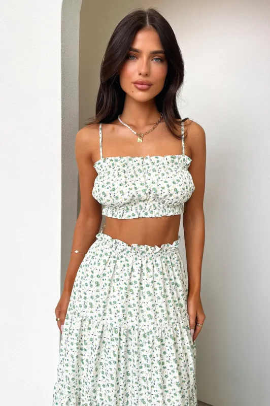 Selina Crop - Green Floral sold by Thats So Fetch