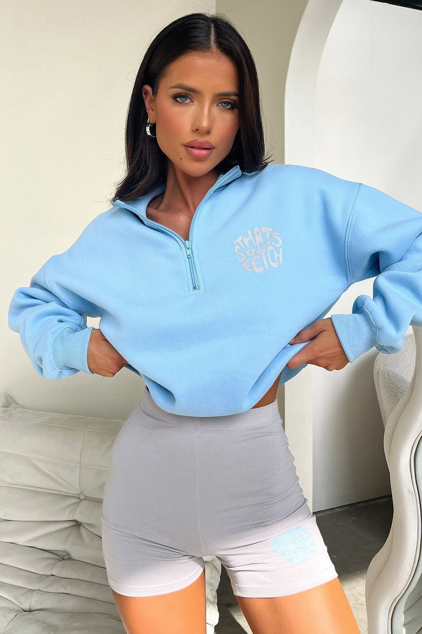 Beckham Half Zip Sweater - Blue sold by Thats So Fetch product image thumbnail 5
