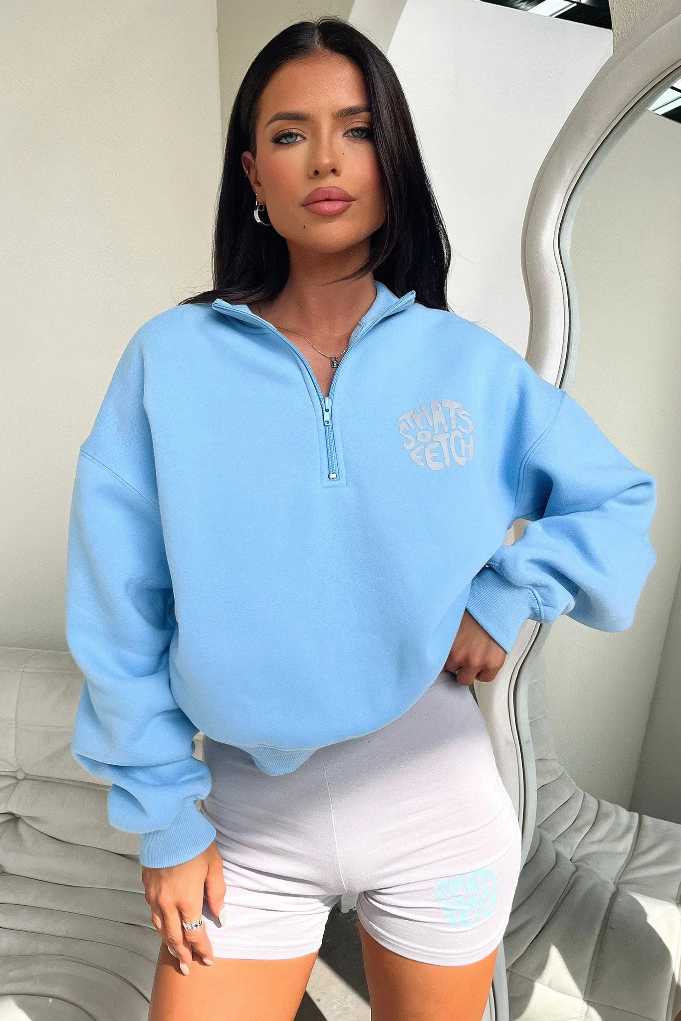 Beckham Half Zip Sweater - Blue sold by Thats So Fetch product image thumbnail 3