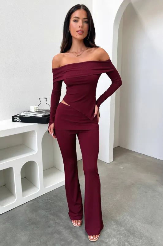 Aniston Pants - Burgundy sold by Thats So Fetch