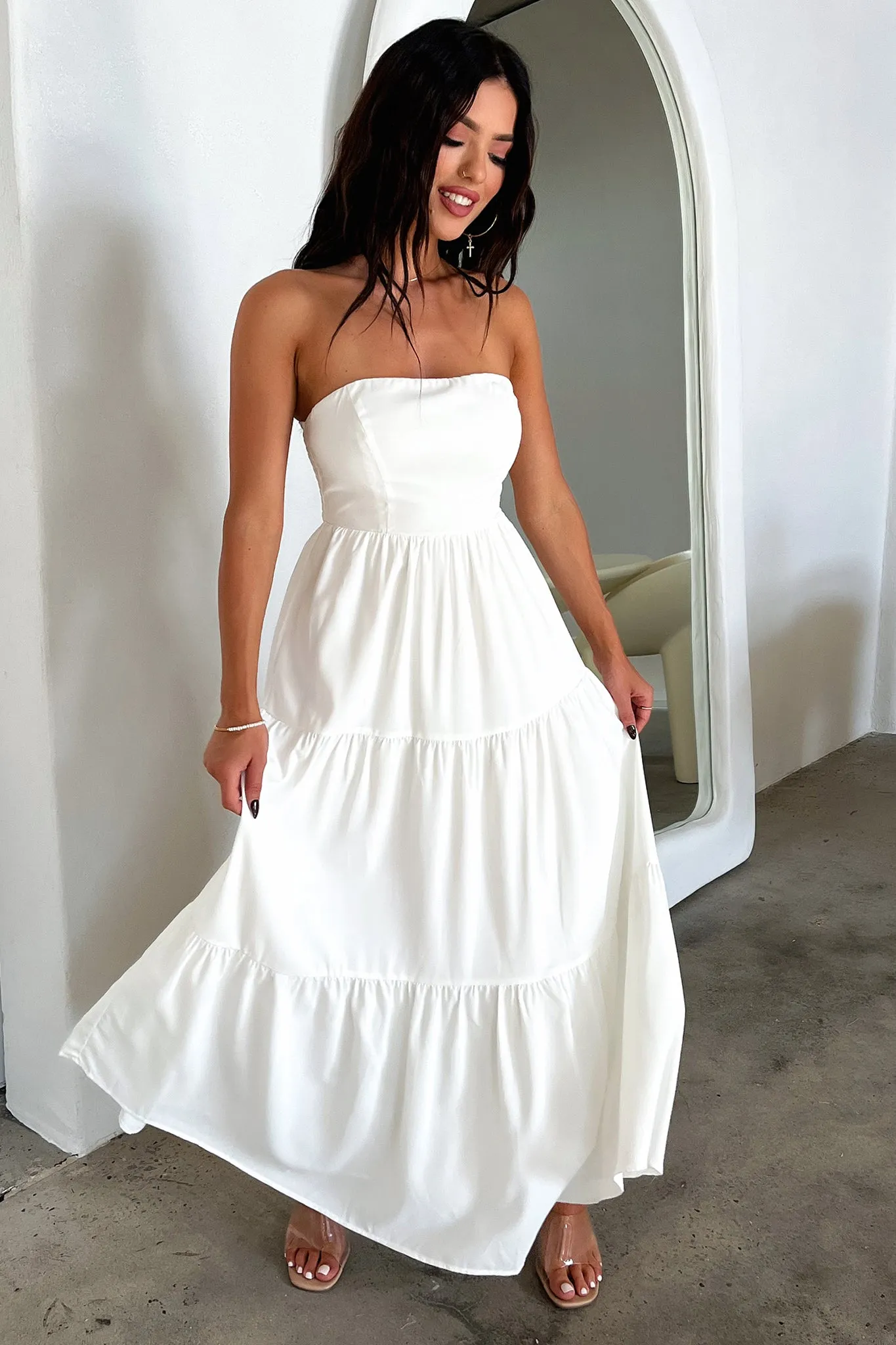 Hailey Maxi Dress - White sold by Thats So Fetch product image thumbnail 3