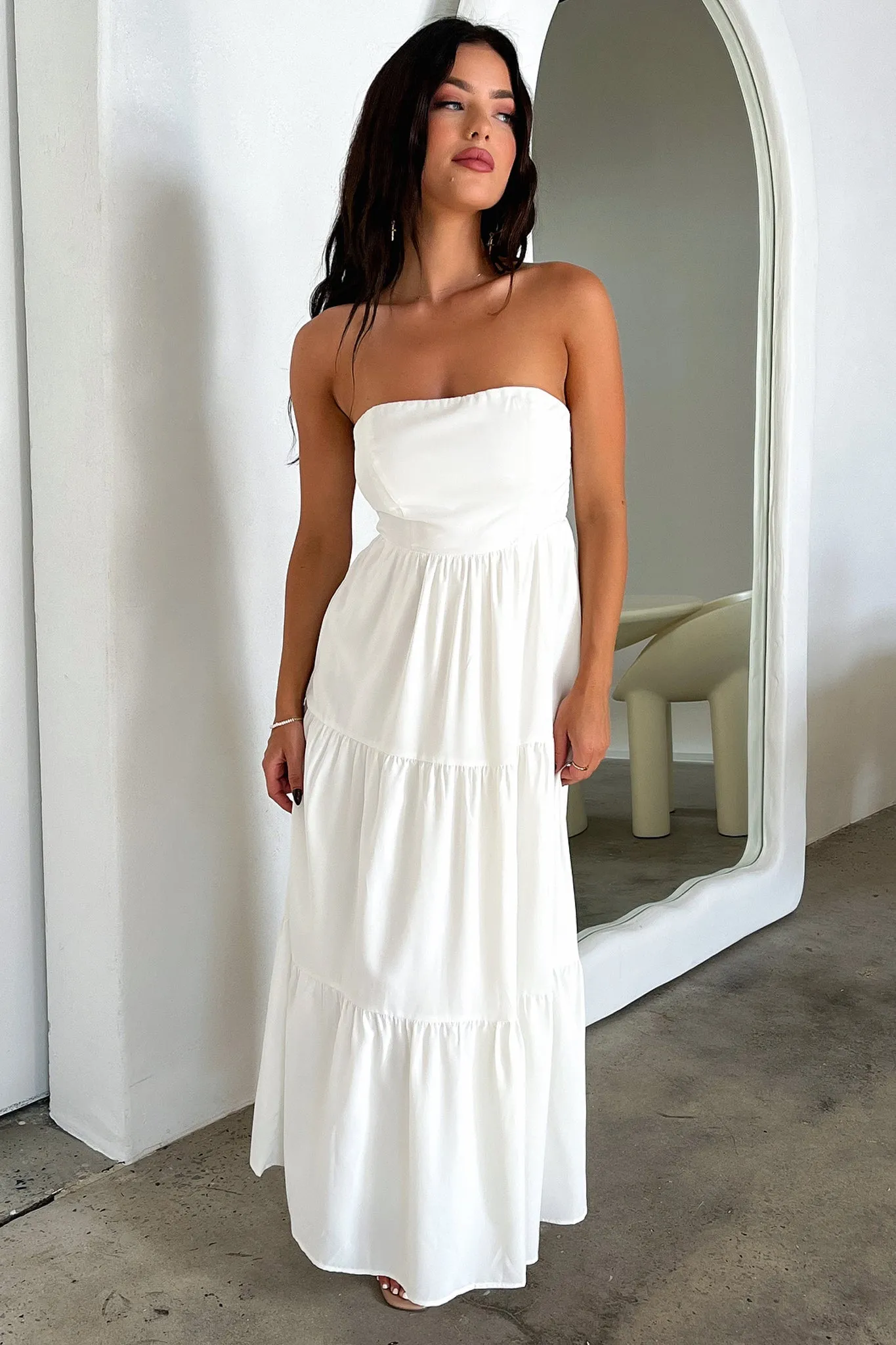 Hailey Maxi Dress - White sold by Thats So Fetch product image thumbnail 4