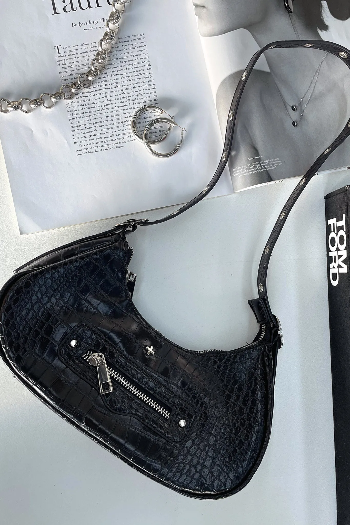 Peta + Jain Moto Bag - Black Croc sold by Thats So Fetch product image thumbnail 5