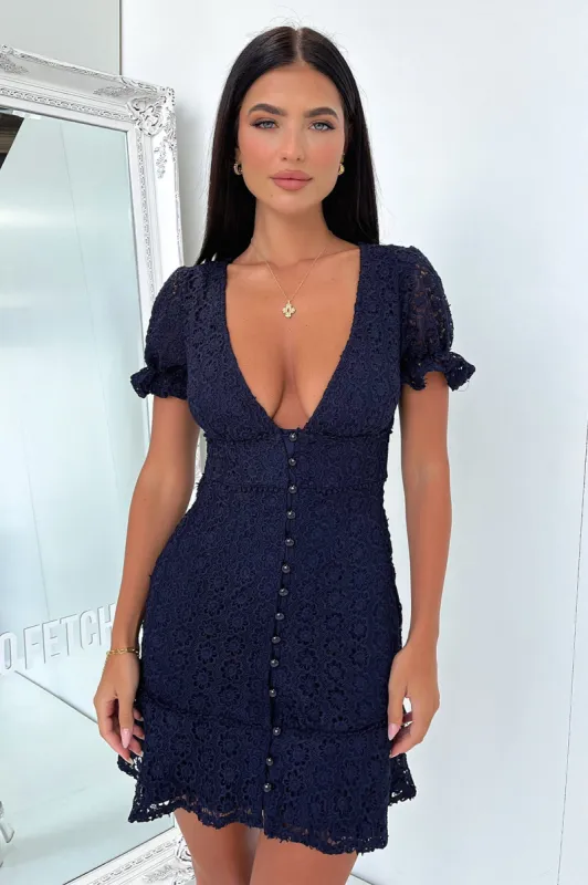 Nicoletta Dress - Navy sold by Thats So Fetch